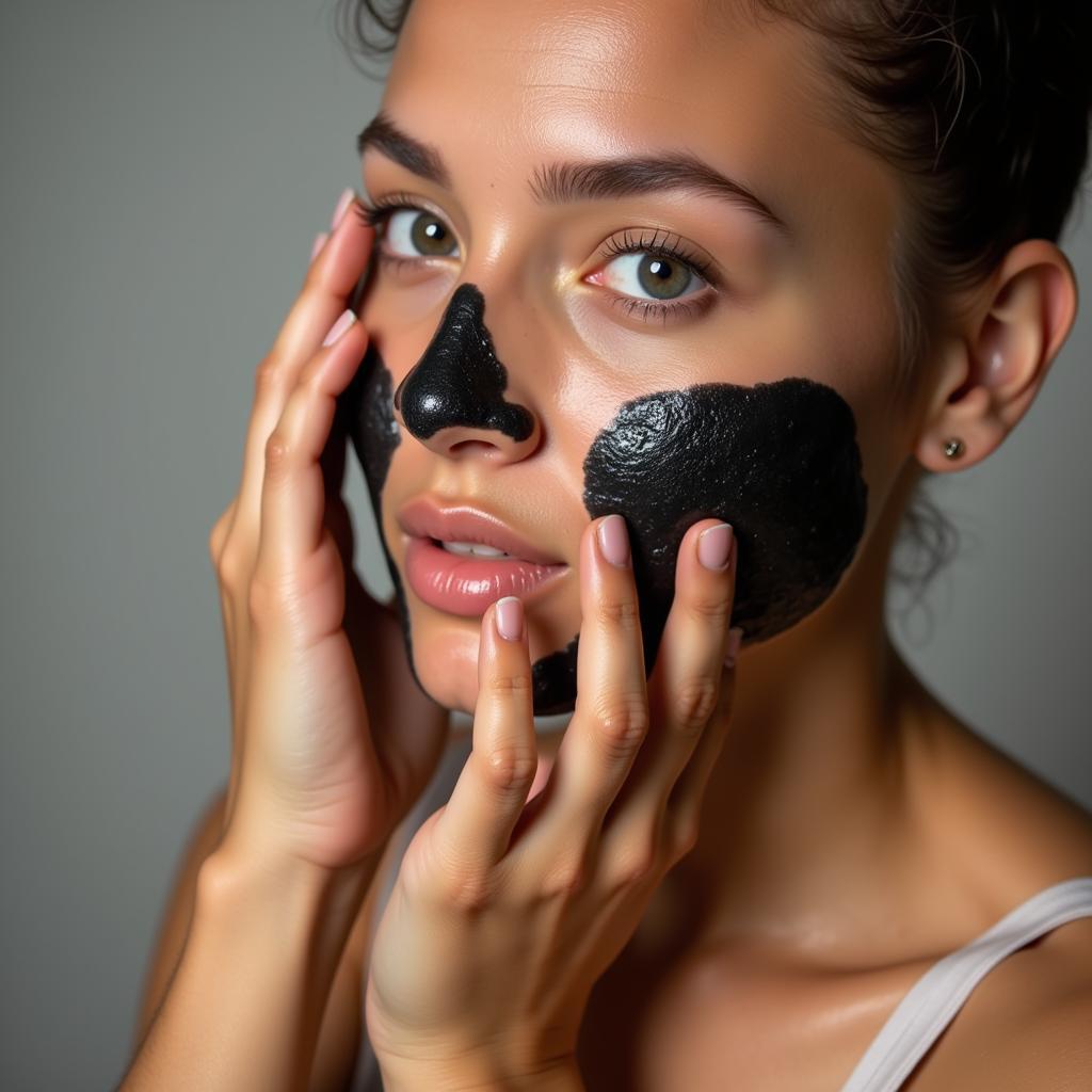 Applying an African Black Soap Face Mask