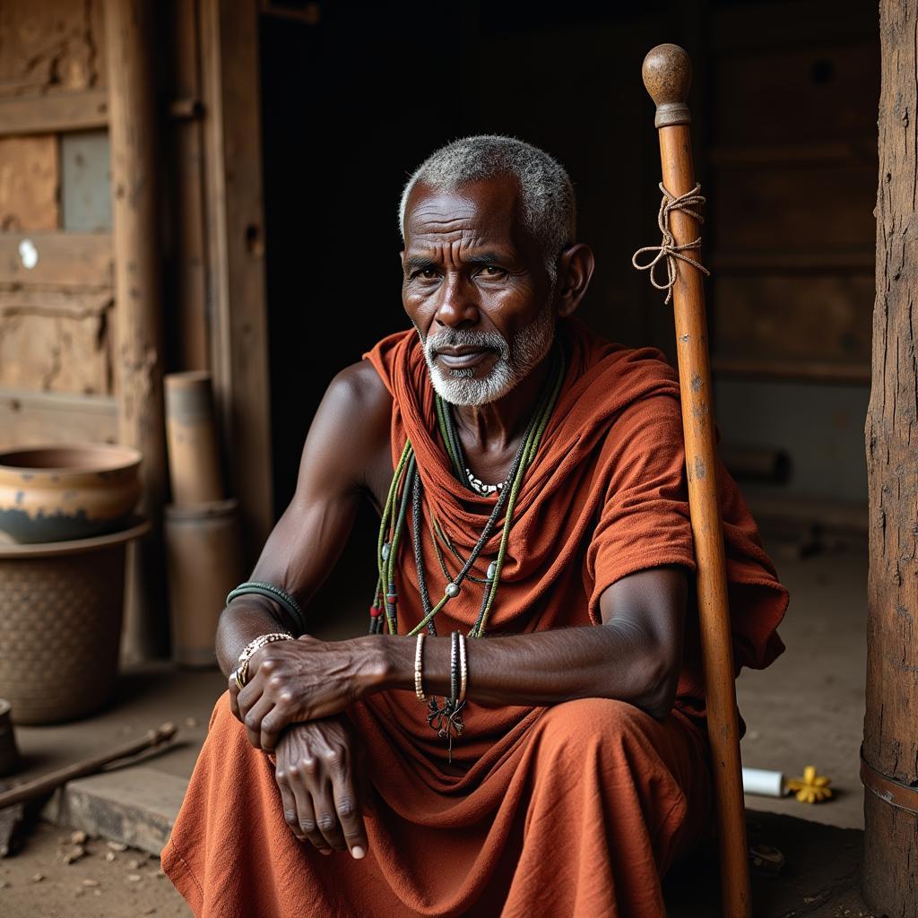 Ezeulu, the chief priest, facing the challenges of change.