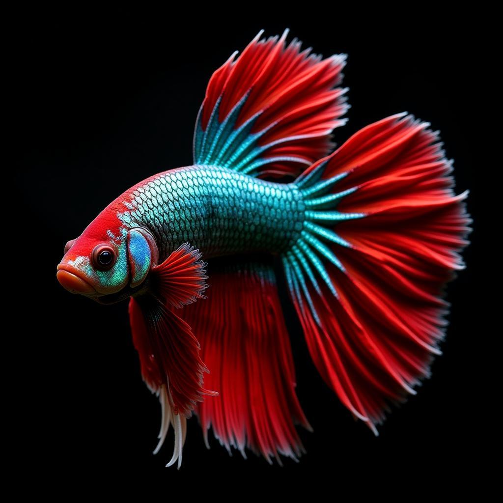 Betta Fish Showcasing Vibrant Colors and Flowing Fins