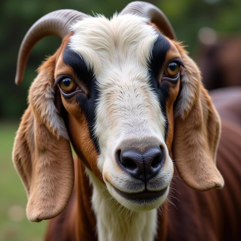 Close-up portrait of a Boer Goat