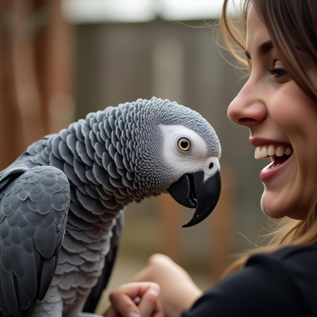 Bonding with a Rescued African Grey