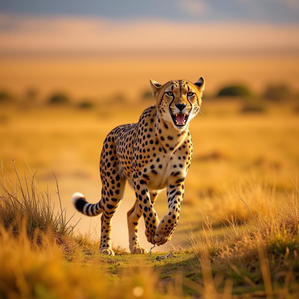 Cheetah Hunting on the Serengeti Plains