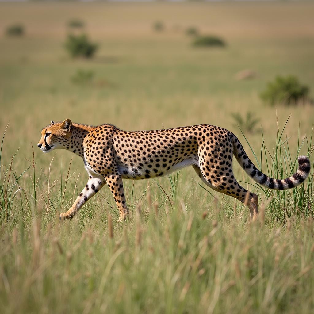 Cheetah in Namibian Grasslands