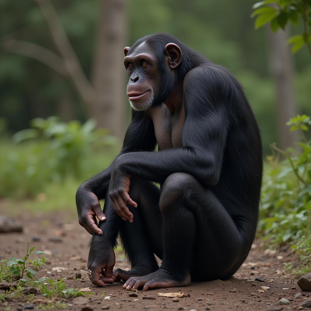 Chimpanzee After a Conflict