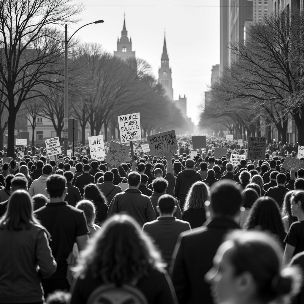 A photograph of a civil rights march