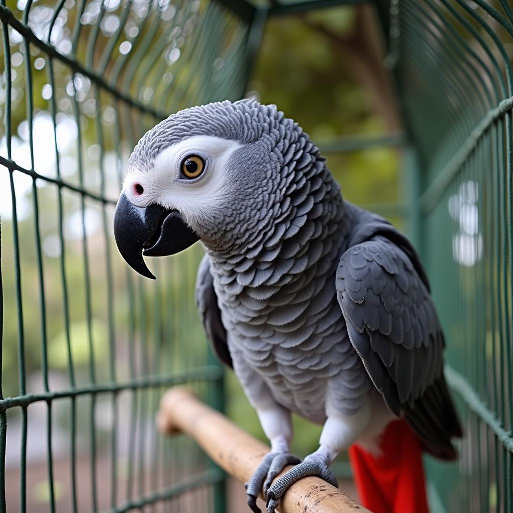 Clean African Grey Parrot Cage