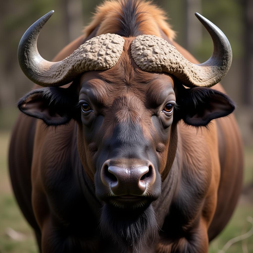 Close-Up Portrait of African Bison