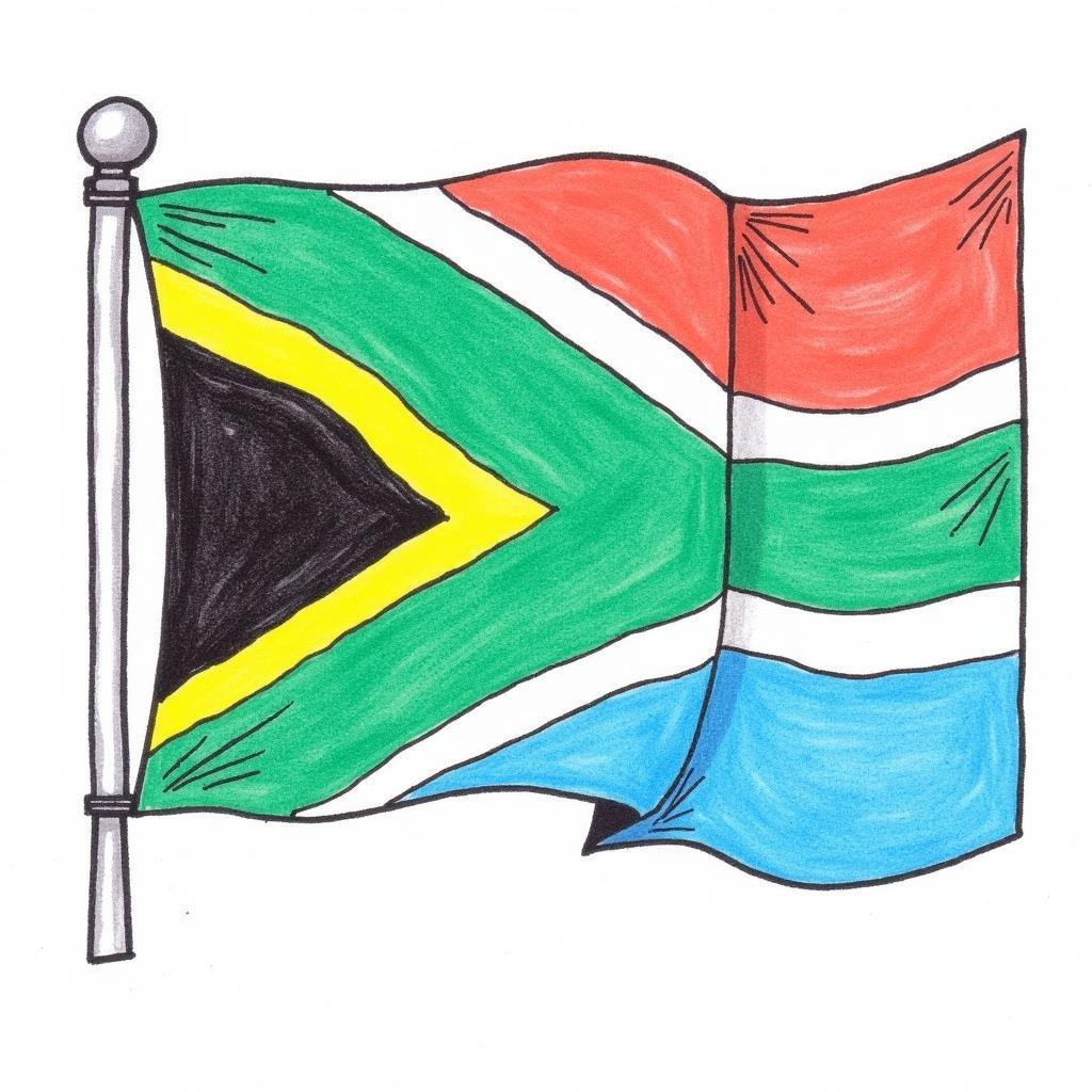 Completed South African Flag Drawing