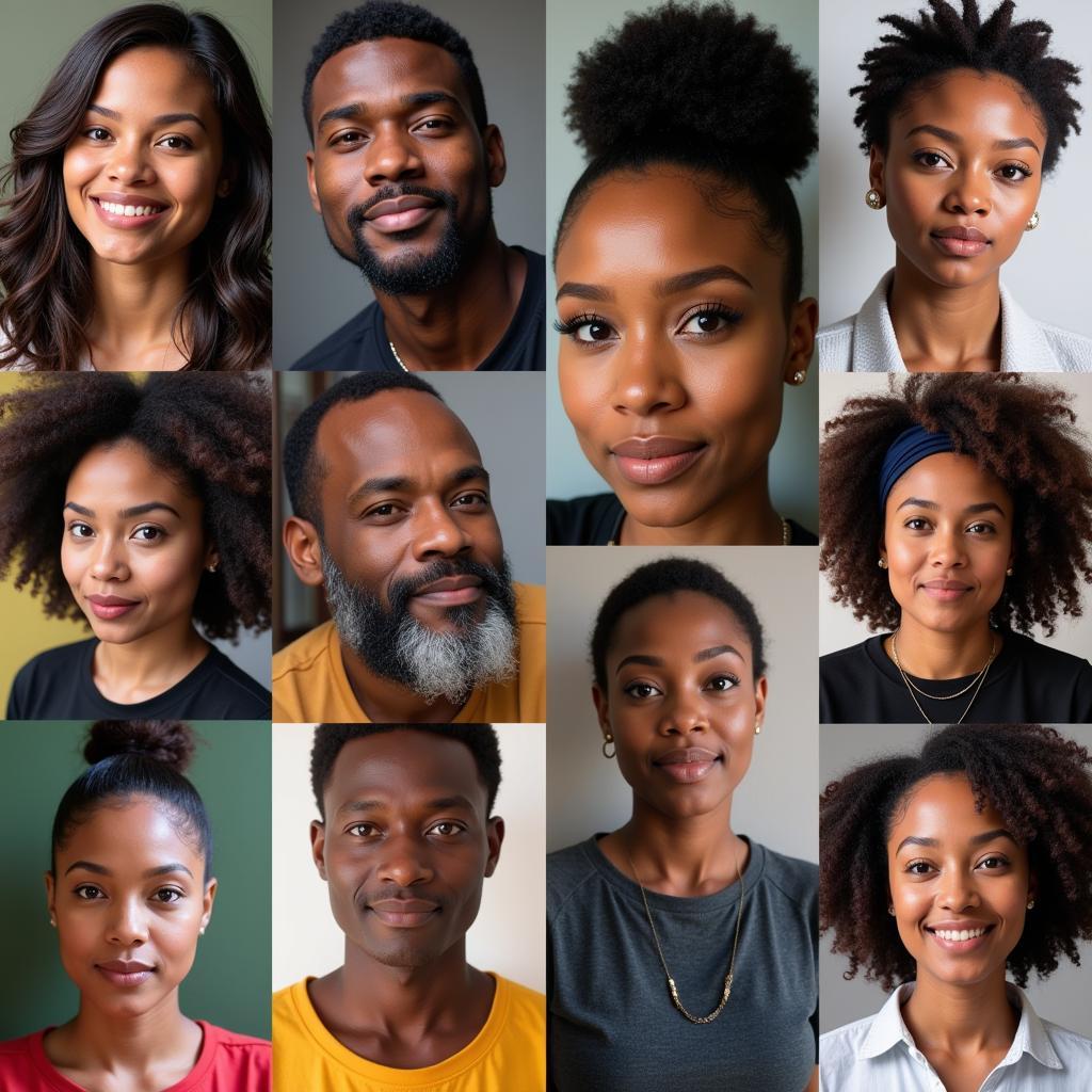 Diverse African American Portraits Stock Photos