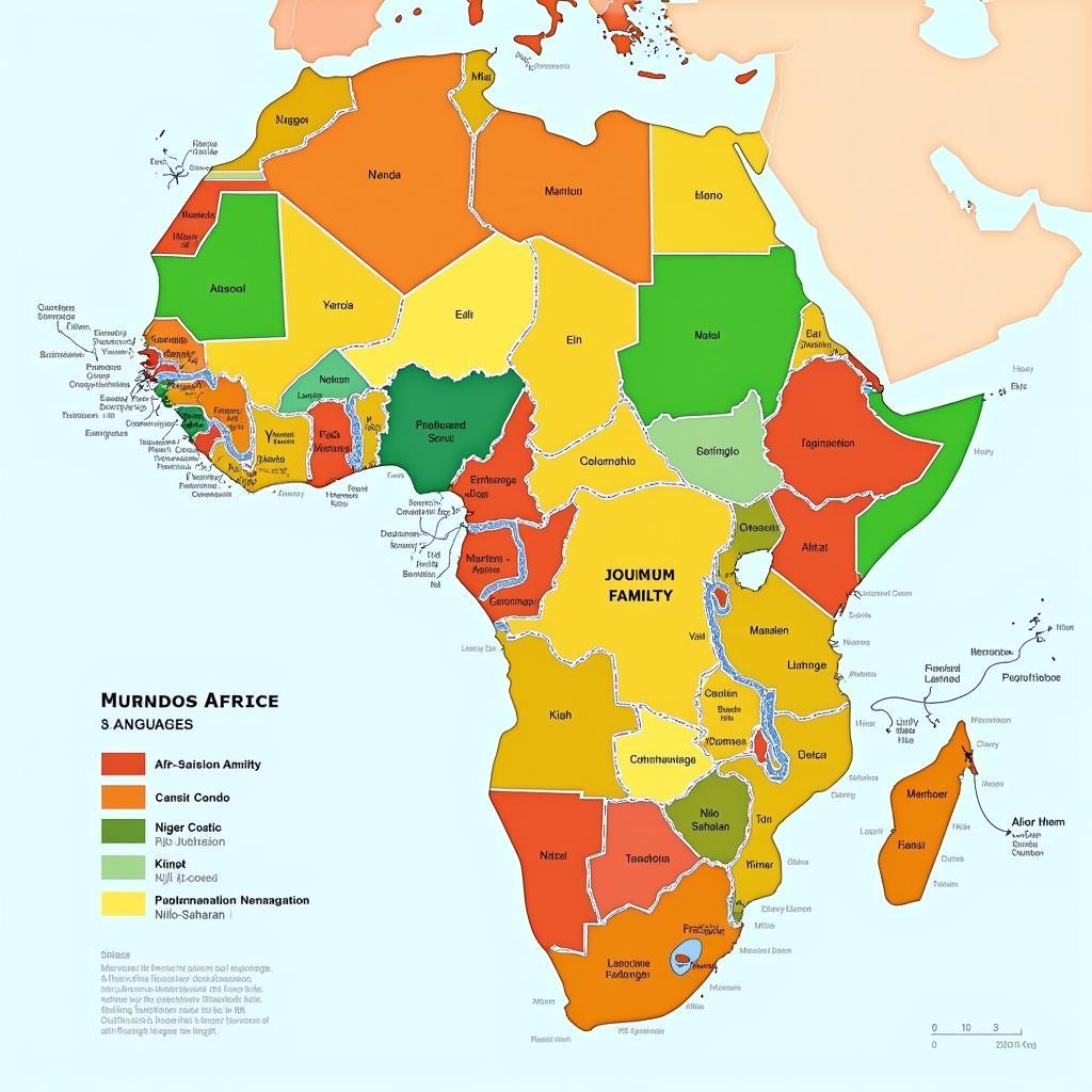 Map of Diverse African Languages Across the Continent