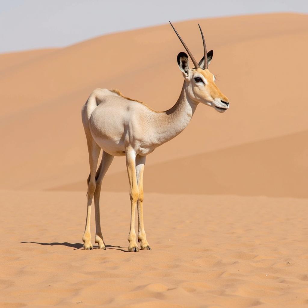 Endangered Dama Gazelle in the Desert