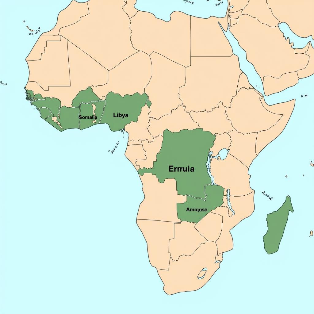 Map of Italian Colonies in Africa