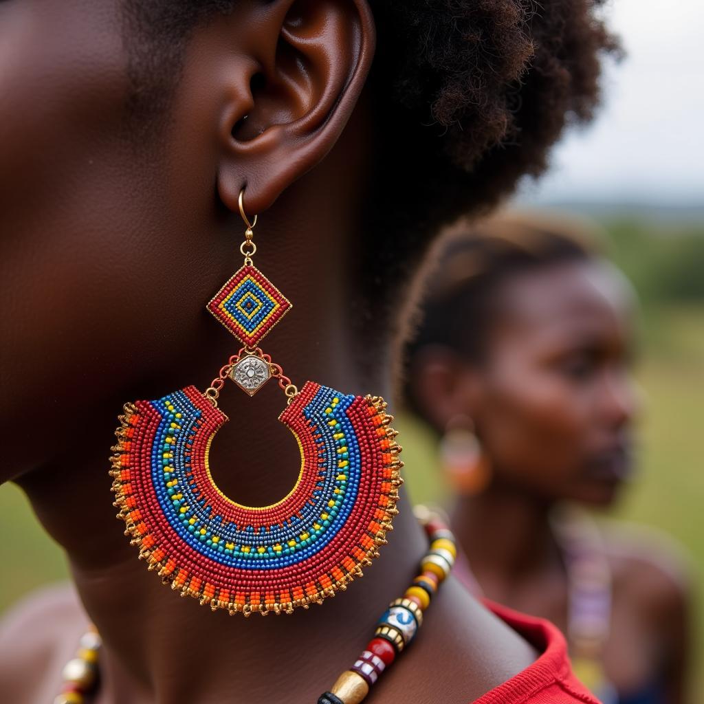 Maasai Beadwork Earrings: A vibrant display of color and tradition