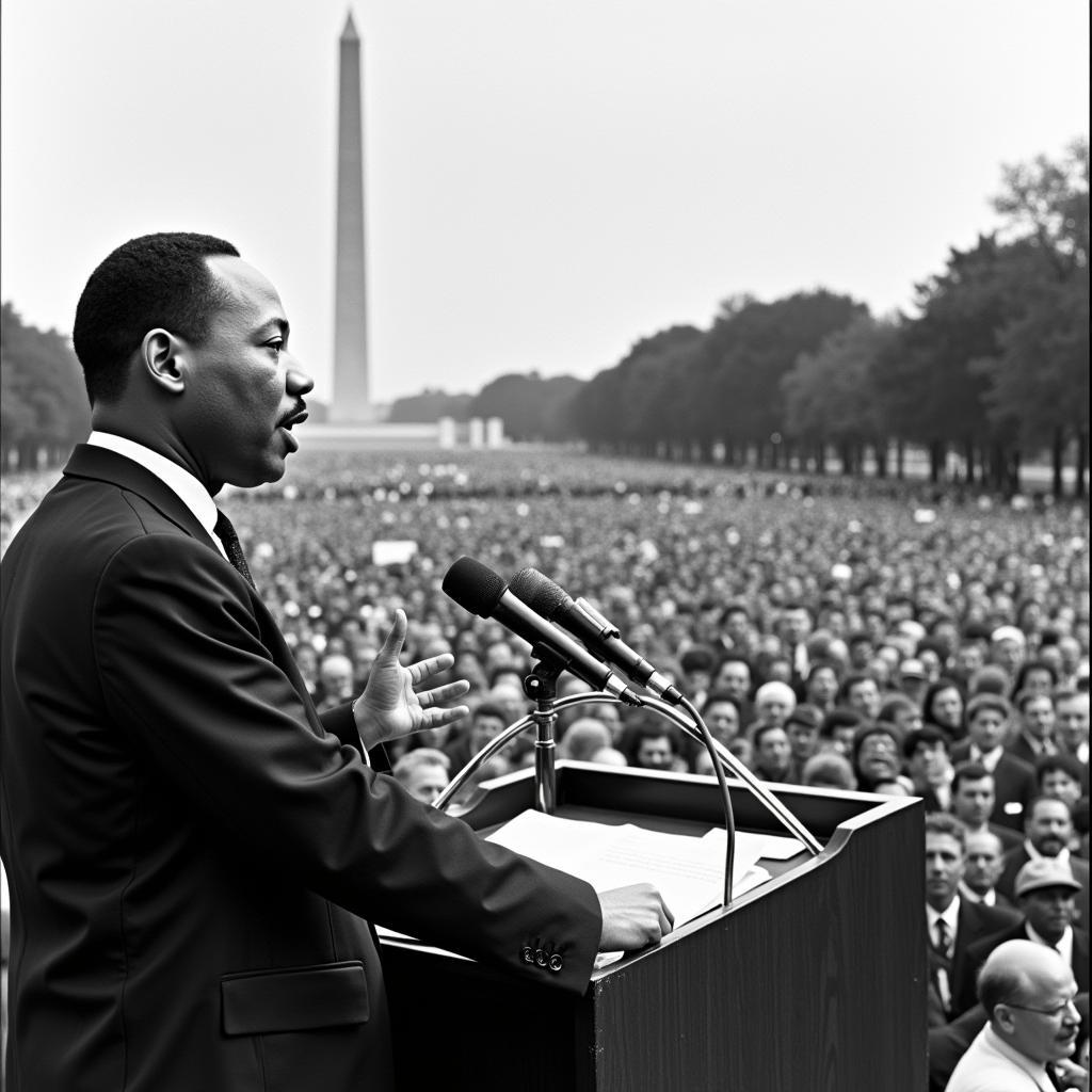 Martin Luther King Jr. delivering his "I Have a Dream" speech.