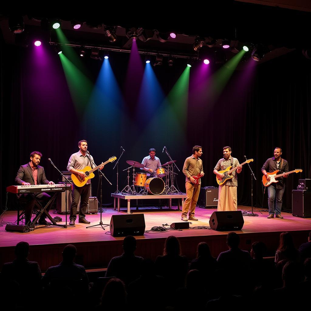 Modern Adooba band performing on stage with contemporary instruments