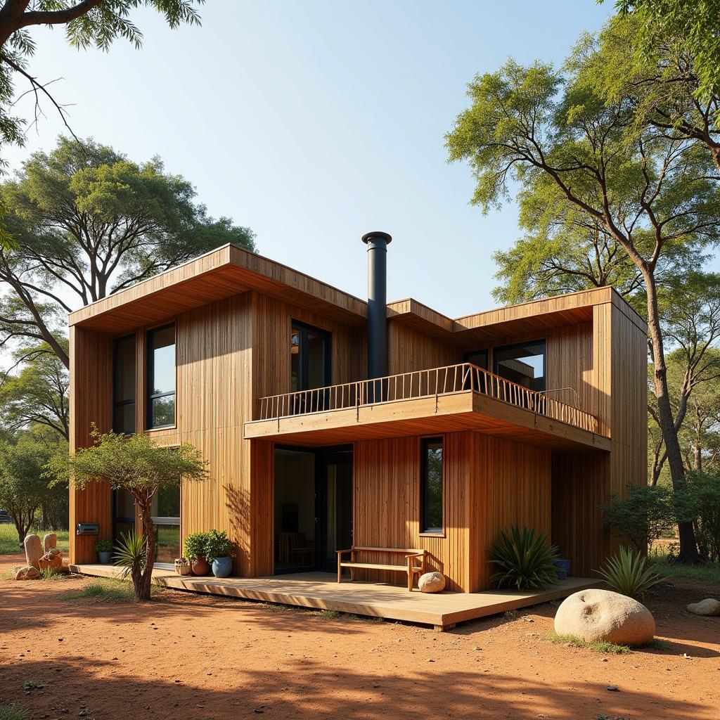 Modern African architecture incorporating sustainable design principles.