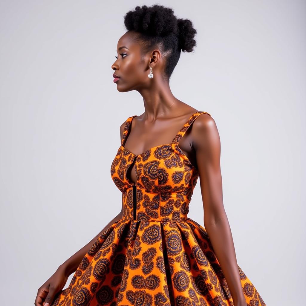 Modern African Bride in a Fusion Dress