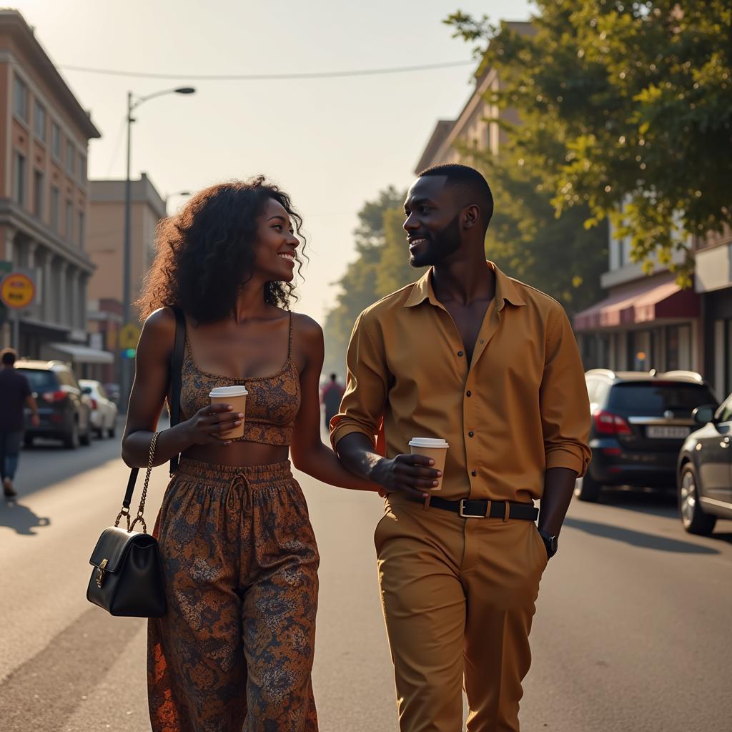 Modern African Couple in Urban Setting