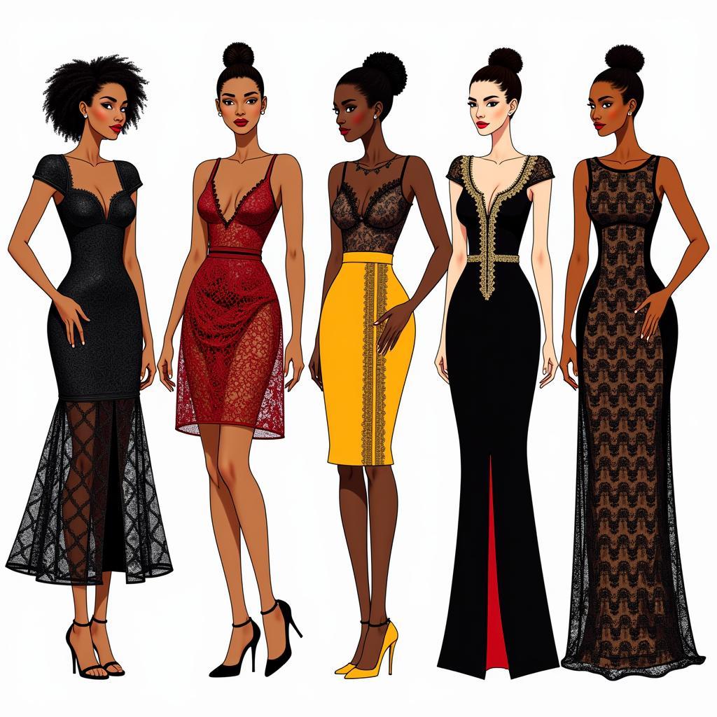 Modern African Lace Dress Designs