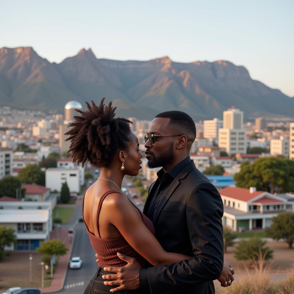 Modern Couple in Cityscape