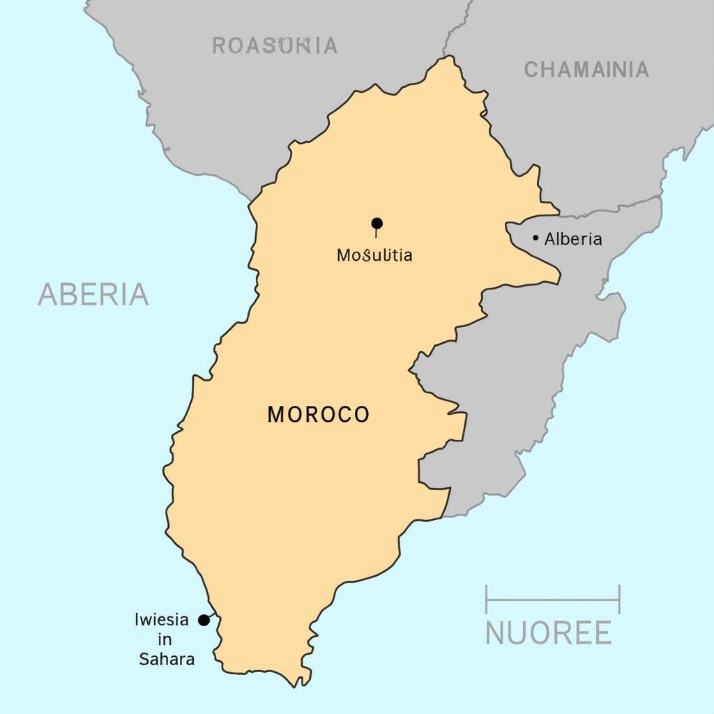 Map of Morocco in Northwest Africa