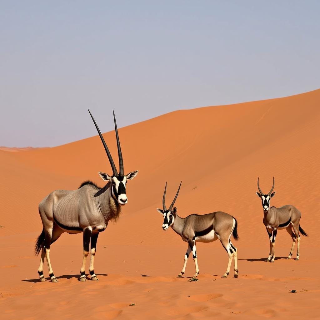 Oryx and other Wildlife in the Namib Desert