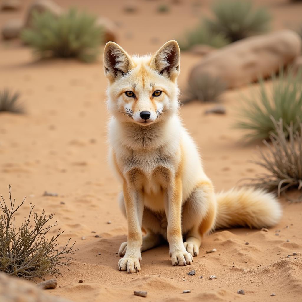 Pale Fox in Desert Habitat