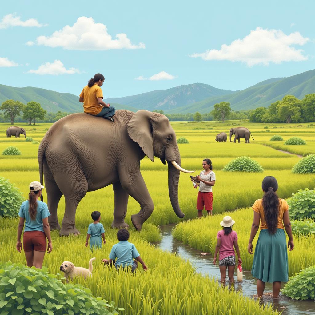 Peaceful Coexistence Between Elephants and Humans