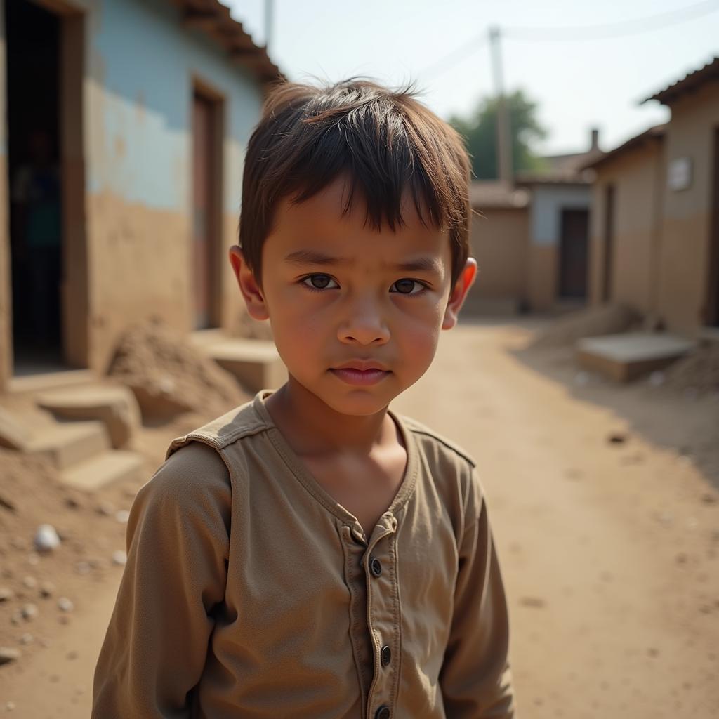 Child facing poverty in Africa