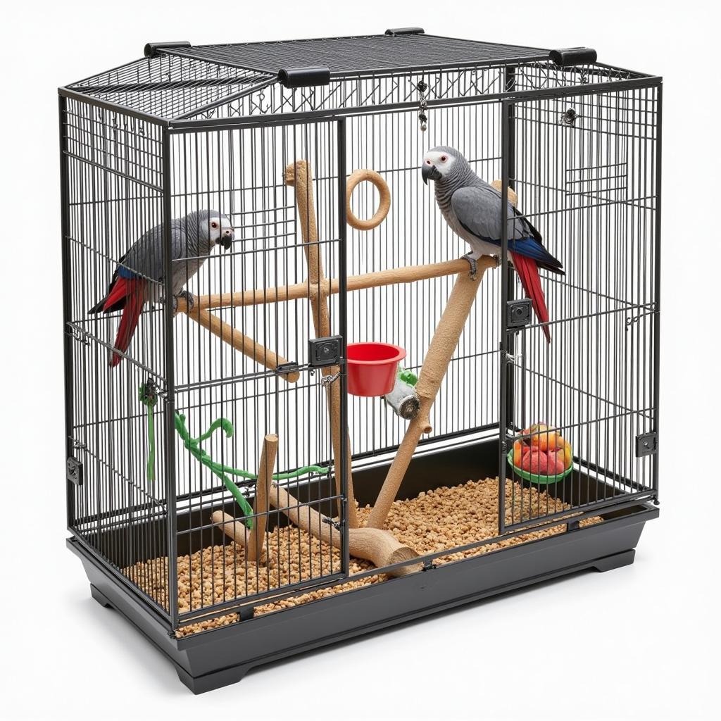 Preparing an African Grey Parrot's Cage