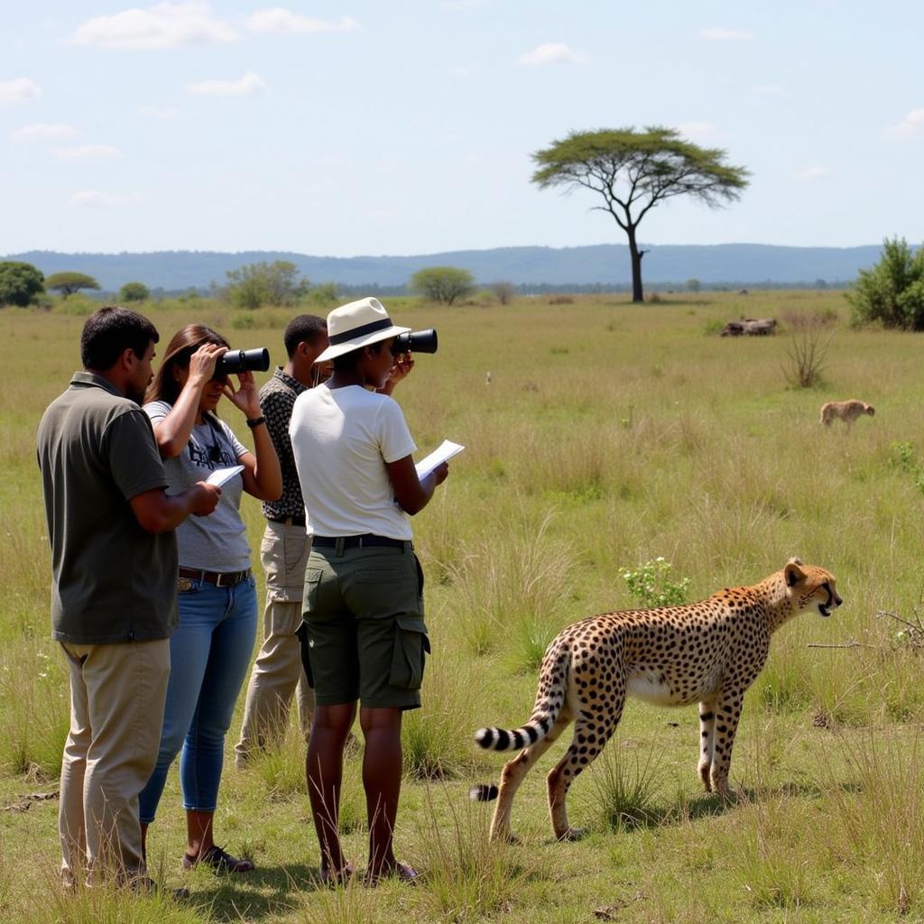 Researchers Monitoring Cheetah in India