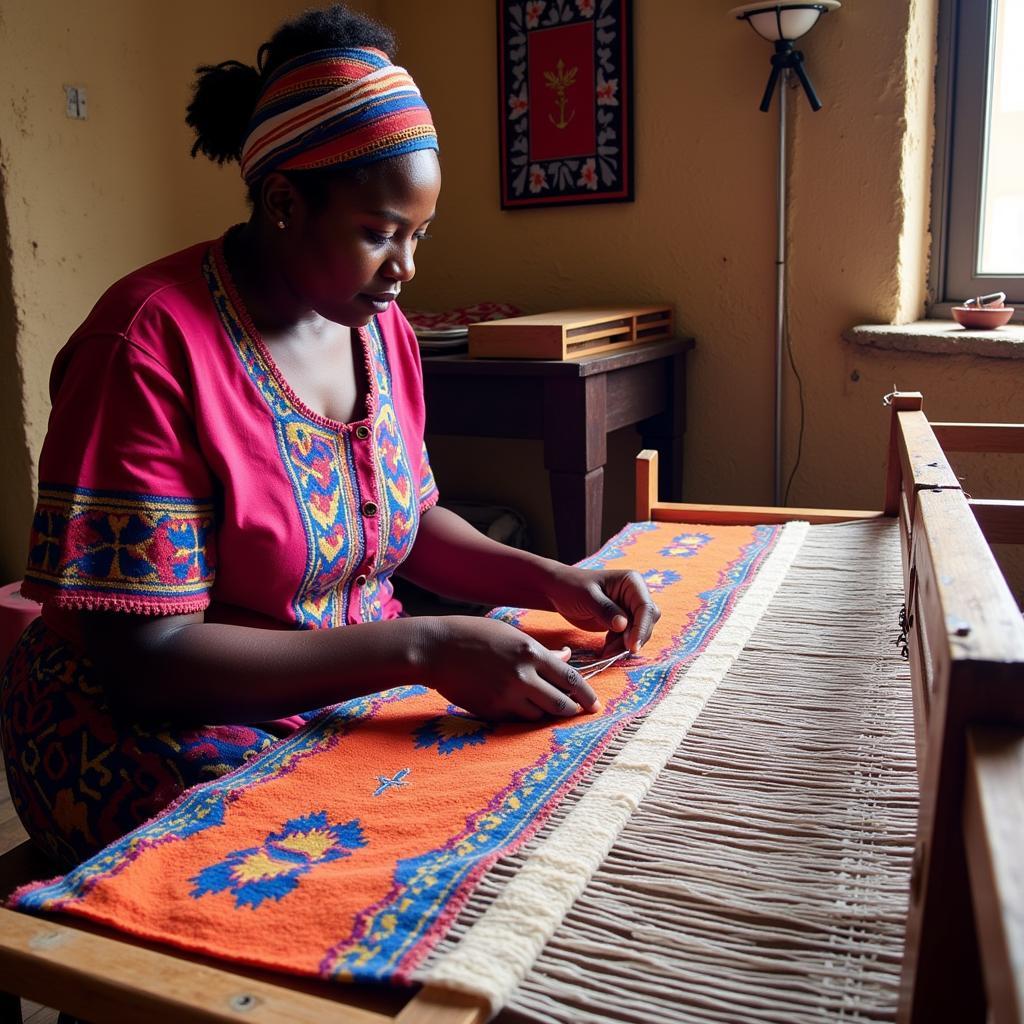 Senegalese Textile Artisan at Work