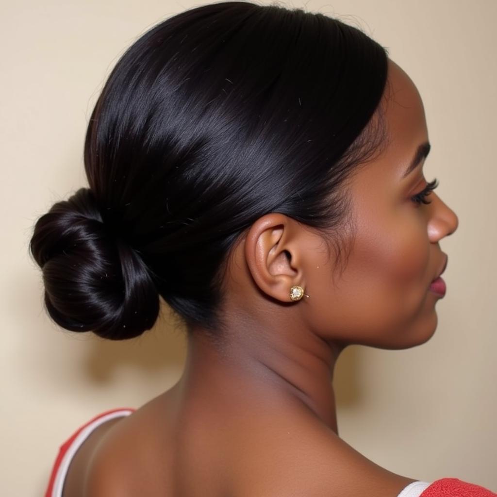 Sleek Low Bun Hairstyle for African American Women