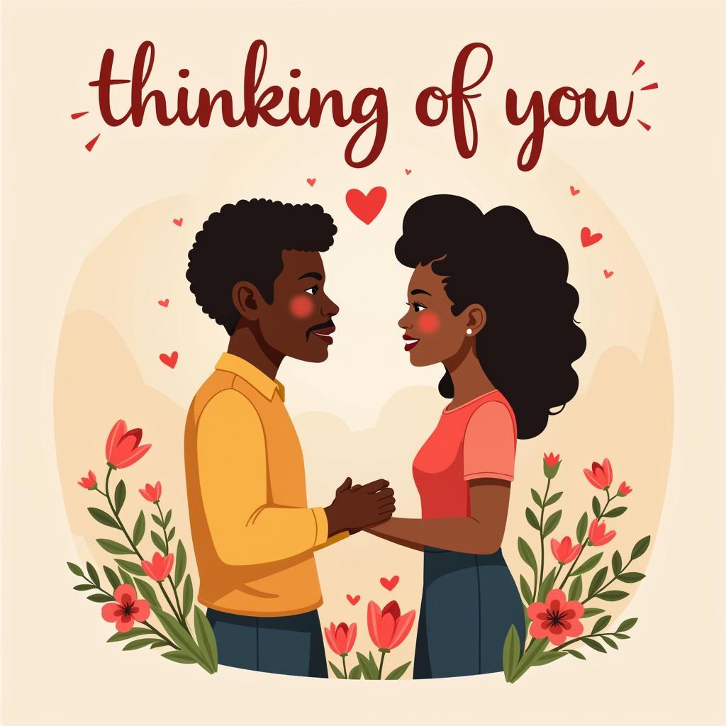 Thinking of You Image of an African American Couple