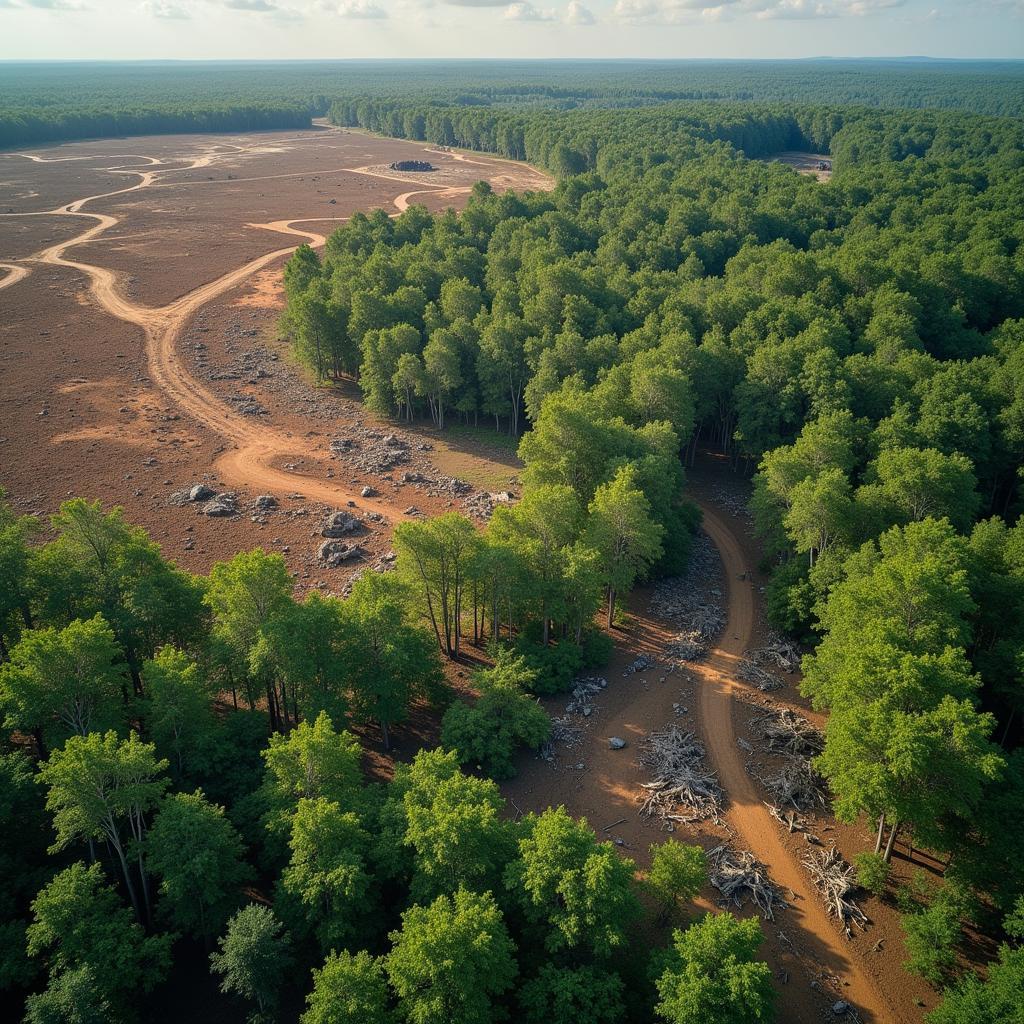 Deforestation impacting chimpanzee habitat