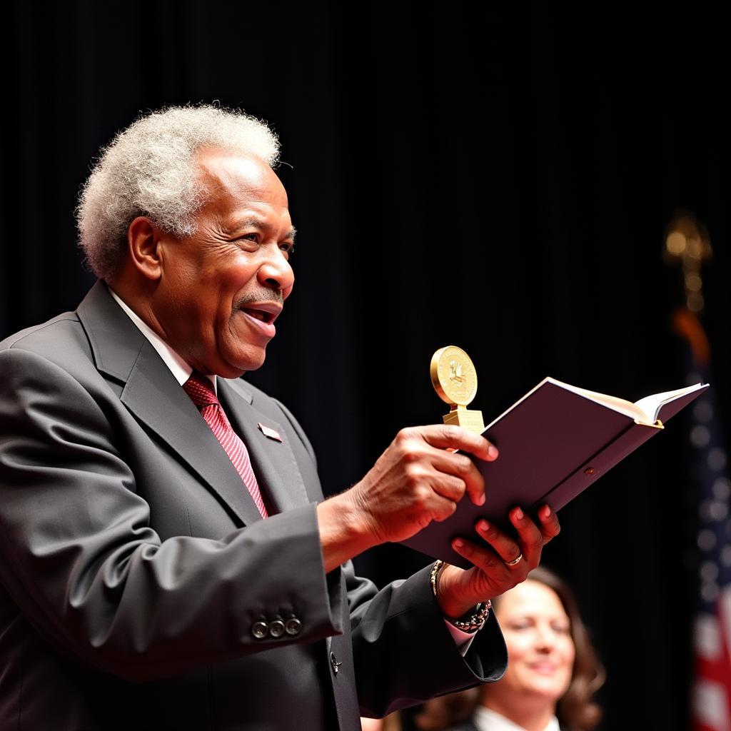 Toni Morrison receiving the Nobel Prize in Literature