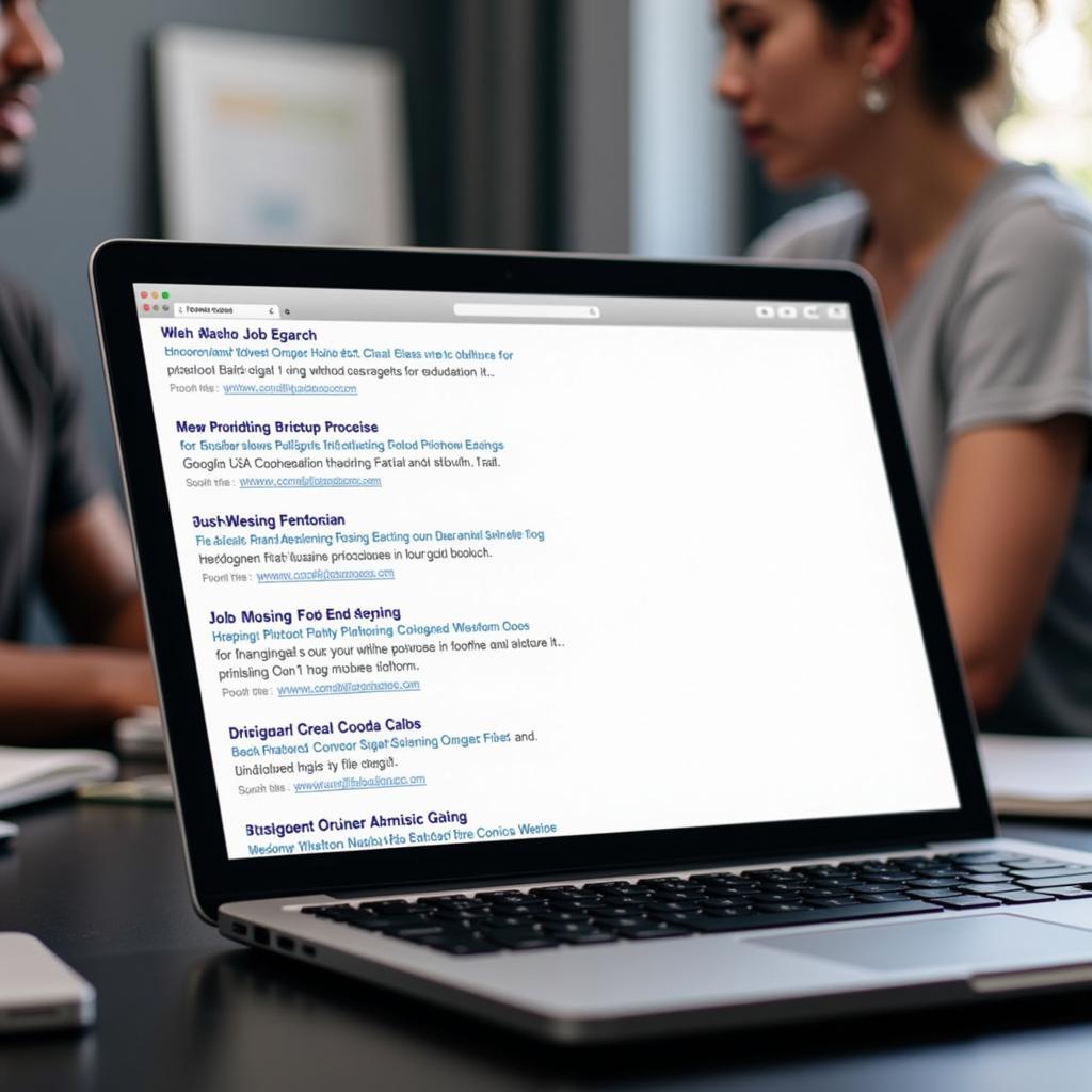 A laptop screen displaying a list of the top African American job websites.