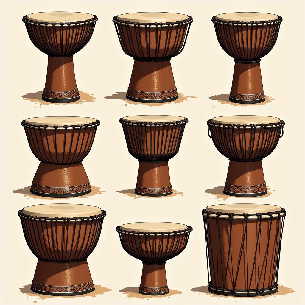 Variety of African Drums: Djembe, Talking Drum and More