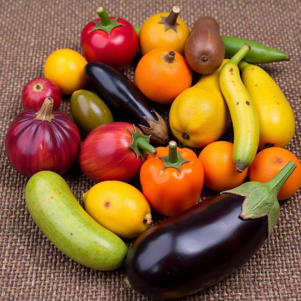 Variety of African fruits