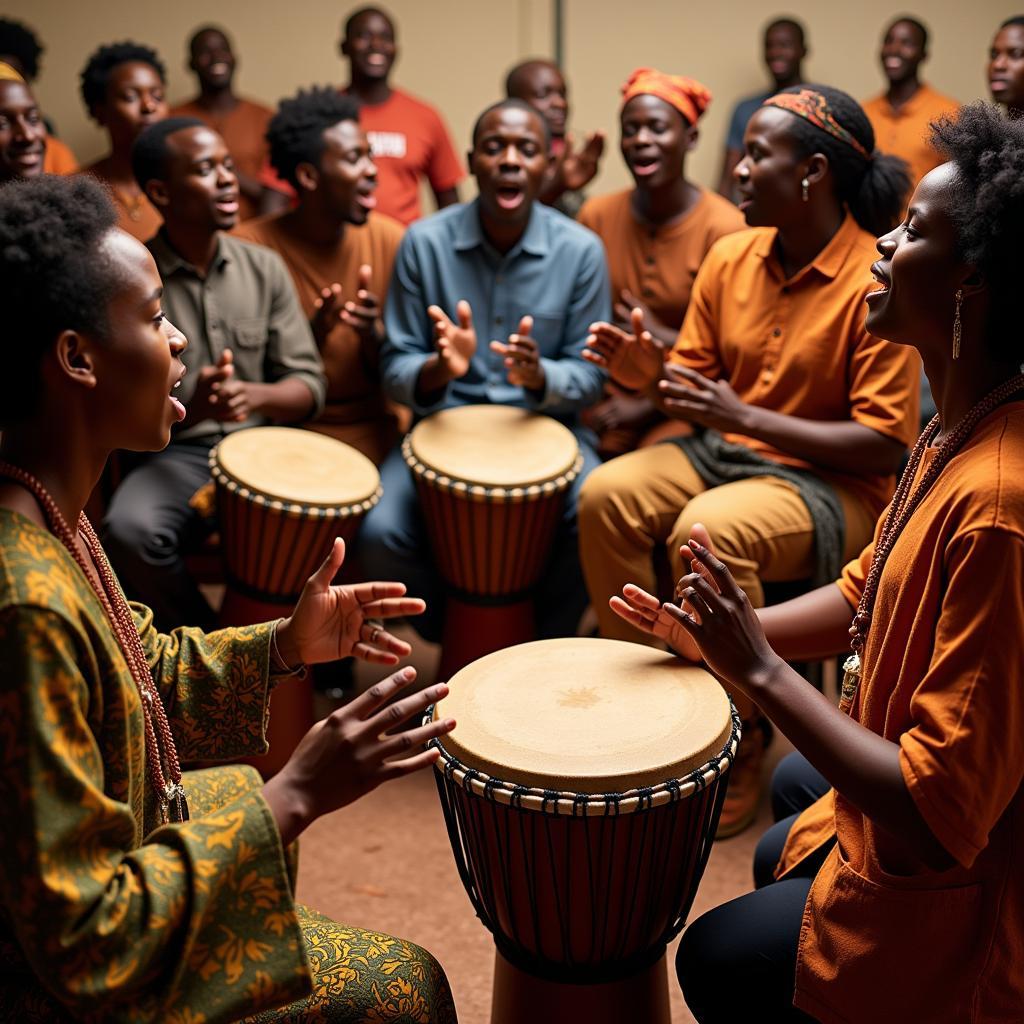 West African Drum Circle with Singing