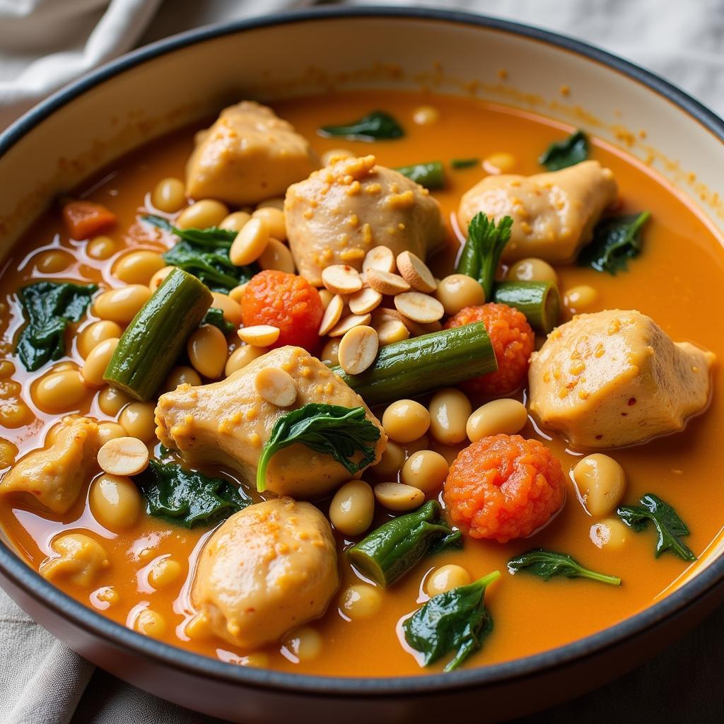 West African Groundnut Stew with Chicken and Vegetables