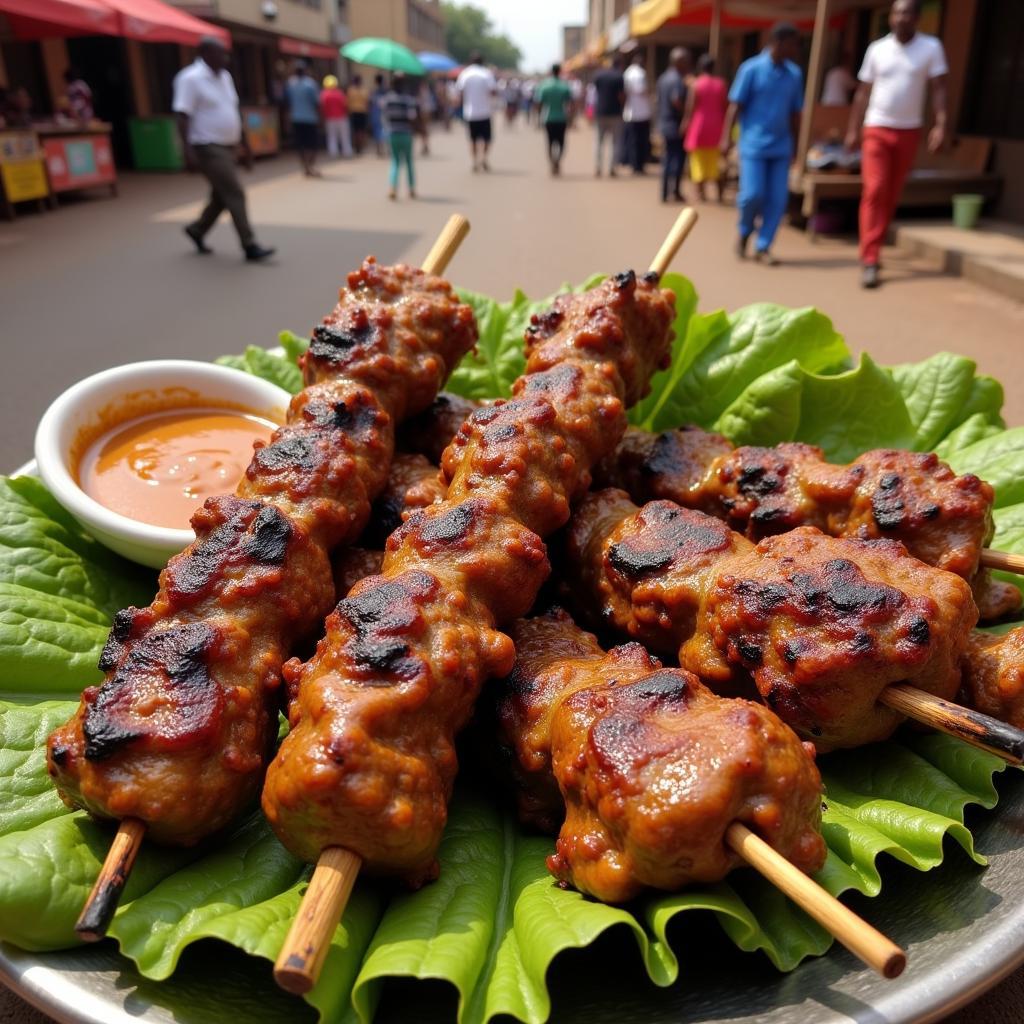 West African Lamb Skewers with Peanut Sauce