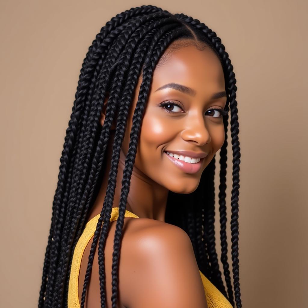 Woman with Beautiful Braided Hair