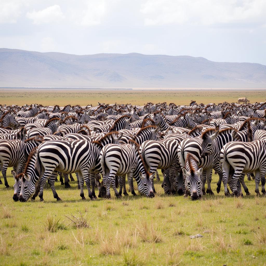 Zebra Herd on the African Plains